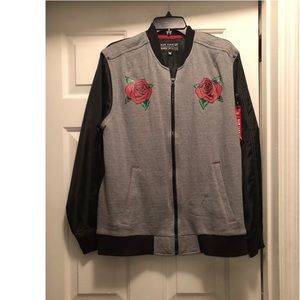 Size Medium rose skull snake gray black jacket